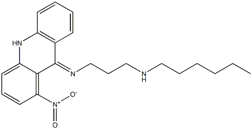 9,10-Dihydro-1-nitro-9-[[3-(hexylamino)propyl]imino]acridine 구조식 이미지