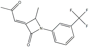 (E)-3-(2-Oxopropylidene)-4-methyl-1-(3-trifluoromethylphenyl)azetidin-2-one Structure