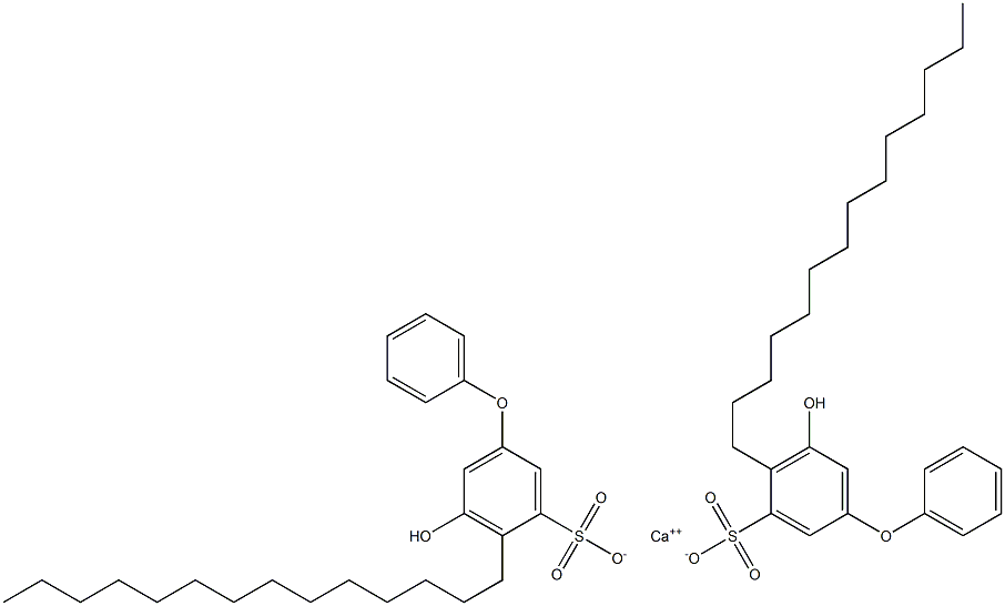 Bis(5-hydroxy-4-tetradecyl[oxybisbenzene]-3-sulfonic acid)calcium salt 구조식 이미지