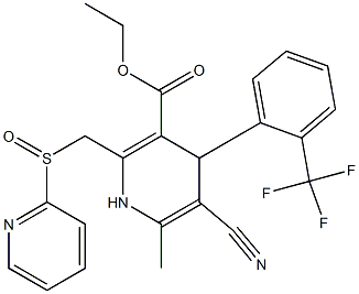 5-Cyano-1,4-dihydro-6-methyl-2-[(2-pyridinylsulfinyl)methyl]-4-(2-trifluoromethylphenyl)pyridine-3-carboxylic acid ethyl ester Structure