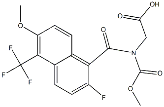 2-[N-Methoxycarbonyl-N-[[2-fluoro-6-methoxy-5-trifluoromethyl-1-naphthalenyl]carbonyl]amino]acetic acid Structure