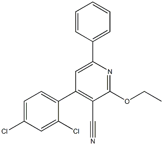 4-(2,4-Dichlorophenyl)-6-phenyl-2-ethoxypyridine-3-carbonitrile 구조식 이미지