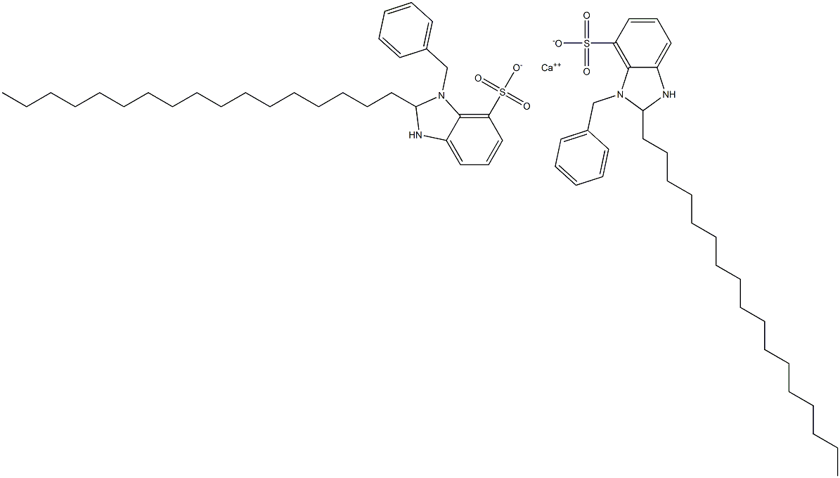 Bis(1-benzyl-2,3-dihydro-2-heptadecyl-1H-benzimidazole-7-sulfonic acid)calcium salt 구조식 이미지