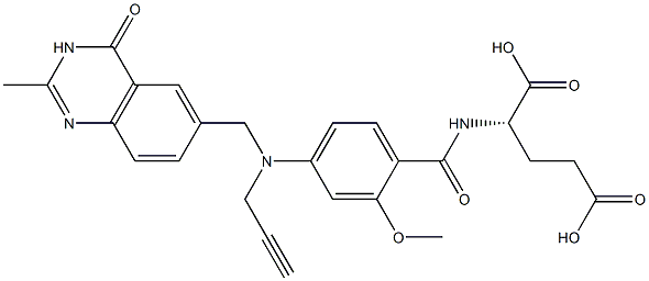 (2S)-2-[2-Methoxy-4-[N-[(3,4-dihydro-2-methyl-4-oxoquinazolin)-6-ylmethyl]-N-(2-propynyl)amino]benzoylamino]glutaric acid Structure