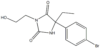 5-(p-Bromophenyl)-5-ethyl-3-(2-hydroxyethyl)hydantoin Structure