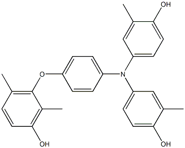 N,N-Bis(4-hydroxy-3-methylphenyl)-4-(3-hydroxy-2,6-dimethylphenoxy)benzenamine 구조식 이미지