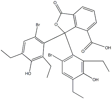 1,1-Bis(6-bromo-2,4-diethyl-3-hydroxyphenyl)-1,3-dihydro-3-oxoisobenzofuran-7-carboxylic acid 구조식 이미지