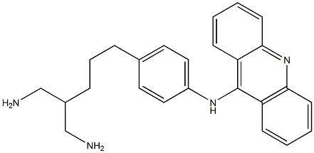 9-[4-(5-Amino-4-aminomethylpentyl)phenylamino]acridine 구조식 이미지