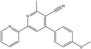 2-Methyl-4-(4-methoxyphenyl)-6-(2-pyridyl)pyridine-3-carbonitrile 구조식 이미지