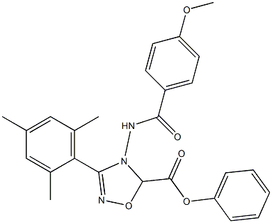 4,5-Dihydro-3-(2,4,6-trimethylphenyl)-4-(4-methoxybenzoylamino)-5-phenyl-1,2,4-oxadiazole-5-carboxylic acid Structure