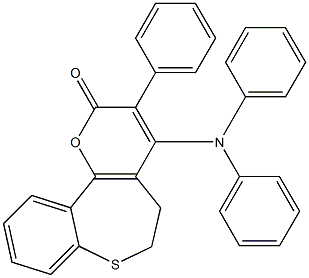 3-Phenyl-4-(diphenylamino)-5,6-dihydro-2H-[1]benzothiepino[5,4-b]pyran-2-one 구조식 이미지