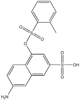 7-Amino-4-[(2-methylphenyl)sulfonyloxy]-2-naphthalenesulfonic acid 구조식 이미지