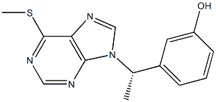 9-[(S)-1-(3-Hydroxyphenyl)ethyl]-6-methylthio-9H-purine 구조식 이미지