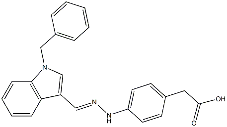 4-[2-[[1-Benzyl-1H-indol-3-yl]methylene]hydrazino]benzeneacetic acid Structure