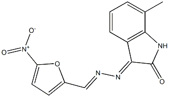 3-[2-(5-Nitro-2-furanylmethylene)hydrazono]-7-methylindolin-2-one Structure