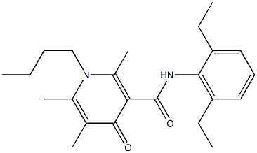1-Butyl-1,4-dihydro-2,5,6-trimethyl-N-(2,6-diethylphenyl)-4-oxopyridine-3-carboxamide Structure