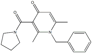 1-Benzyl-2,6-dimethyl-3-(1-pyrrolidinylcarbonyl)-4(1H)-pyridone 구조식 이미지