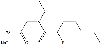 N-Ethyl-N-(2-fluoroheptanoyl)glycine sodium salt 구조식 이미지