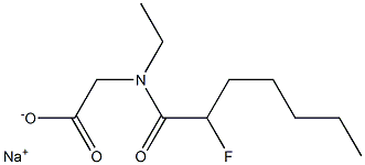 N-Ethyl-N-(2-fluoroheptanoyl)glycine sodium salt Structure