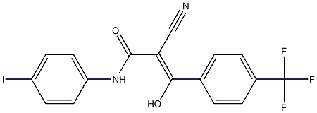 2-Cyano-3-hydroxy-3-[4-trifluoromethylphenyl]-N-[4-iodophenyl]acrylamide 구조식 이미지