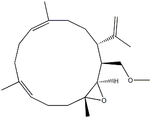 (1S,2R,3R,6E,10E,14S)-1-(Methoxymethyl)-2,3-epoxy-14-(1-methylethenyl)-3,7,11-trimethylcyclotetradeca-6,10-diene 구조식 이미지