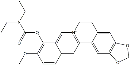 5,6-Dihydro-9-(diethylcarbamoyloxy)-10-methoxybenzo[g]-1,3-benzodioxolo[5,6-a]quinolizinium Structure