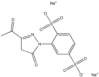 2-[(3-Acetyl-5-oxo-4,5-dihydro-1H-pyrazol)-1-yl]-1,4-benzenedisulfonic acid disodium salt Structure
