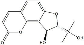 (8S,9S)-8,9-Dihydro-9-hydroxy-8-(1-hydroxy-1-methylethyl)-2H-furo[2,3-h]-1-benzopyran-2-one Structure