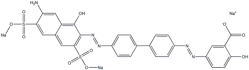 5-[[4'-[[7-Amino-1-hydroxy-3,6-bis(sodiosulfo)-2-naphthalenyl]azo]-1,1'-biphenyl-4-yl]azo]-2-hydroxybenzoic acid sodium salt Structure