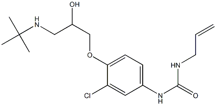 1-(2-Propenyl)-3-[3-chloro-4-[2-hydroxy-3-[tert-butylamino]propoxy]phenyl]urea 구조식 이미지