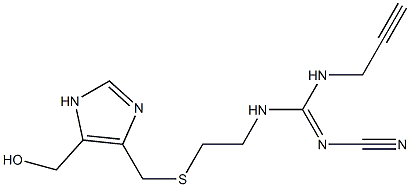 2-Cyano-1-[2-[[[5-(hydroxymethyl)-1H-imidazol-4-yl]methyl]thio]ethyl]-3-(2-propynyl)guanidine 구조식 이미지