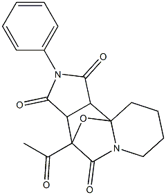 4-Acetyl-6,7,8,9-tetrahydro-2-phenyl-9bH-4,9a-epoxy-2,5a-diaza-5aH-benz[e]indene-1,3,5(2H,3aH,4H)-trione Structure