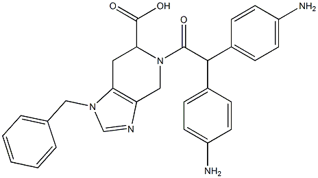 1-Benzyl-5-[bis(4-aminophenyl)acetyl]-4,5,6,7-tetrahydro-1H-imidazo[4,5-c]pyridine-6-carboxylic acid 구조식 이미지