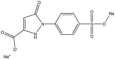 1-[4-(Sodiosulfo)phenyl]-2,5-dihydro-5-oxo-1H-pyrazole-3-carboxylic acid sodium salt 구조식 이미지