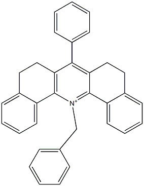 5,6,8,9-Tetrahydro-7-phenyl-14-benzyldibenz[c,h]acridin-14-ium Structure