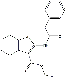 2-[(Phenylacetyl)amino]-4,5,6,7-tetrahydrobenzo[b]thiophene-3-carboxylic acid ethyl ester Structure