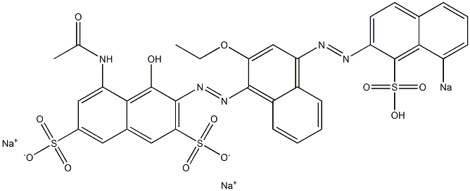 5-Acetylamino-3-[[2-ethoxy-4-[(8-sodiosulfo-2-naphthalenyl)azo]-1-naphthalenyl]azo]-4-hydroxynaphthalene-2,7-disulfonic acid disodium salt Structure