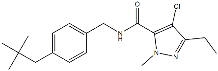 4-Chloro-5-ethyl-2-methyl-N-(4-(2,2-dimethylpropyl)benzyl)-2H-pyrazole-3-carboxamide 구조식 이미지