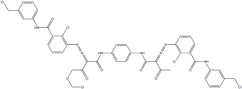 3,3'-[2-(Chloromethoxy)-1,4-phenylenebis[iminocarbonyl(acetylmethylene)azo]]bis[N-[3-(chloromethyl)phenyl]-2-chlorobenzamide] Structure