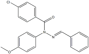 1-Benzylidene-2-(p-chlorobenzoyl)-2-(p-methoxyphenyl)hydrazine Structure