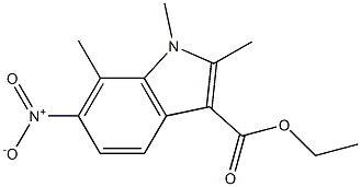 1,2,7-Trimethyl-6-nitro-1H-indole-3-carboxylic acid ethyl ester 구조식 이미지