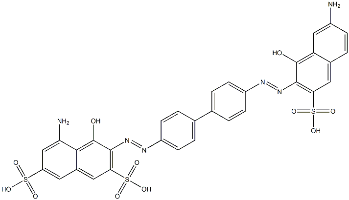 5-Amino-3-[[4'-[(7-amino-1-hydroxy-3-sulfo-2-naphtyl)azo][1,1'-biphenyl]-4-yl]azo]-4-hydroxy-2,7-naphthalenedisulfonic acid 구조식 이미지