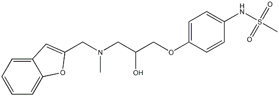 N-[4-[2-Hydroxy-3-[N-(benzofuran-2-ylmethyl)methylamino]propyloxy]phenyl]methanesulfonamide 구조식 이미지