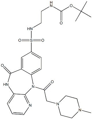 N-[2-(tert-Butoxycarbonylamino)ethyl]-5,11-dihydro-11-[(4-methyl-1-piperazinyl)acetyl]-6-oxo-6H-pyrido[2,3-b][1,4]benzodiazepine-8-sulfonamide Structure