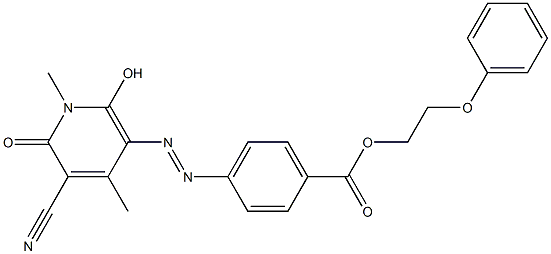 p-(5-Cyano-2-hydroxy-1,4-dimethyl-6-oxo-1,6-dihydropyridin-3-ylazo)benzoic acid 2-phenoxyethyl ester Structure
