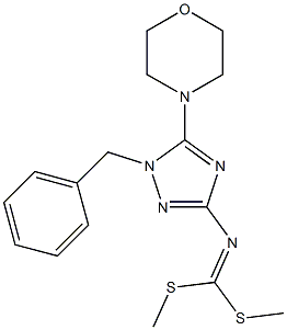 (2-Benzyl-3-morpholino-2H-1,2,4-triazol-5-yl)imidodithiocarbonic acid dimethyl ester 구조식 이미지