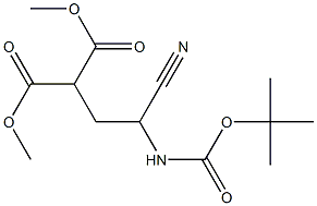 2-[2-Cyano-2-(tert-butyloxycarbonylamino)ethyl]malonic acid dimethyl ester 구조식 이미지