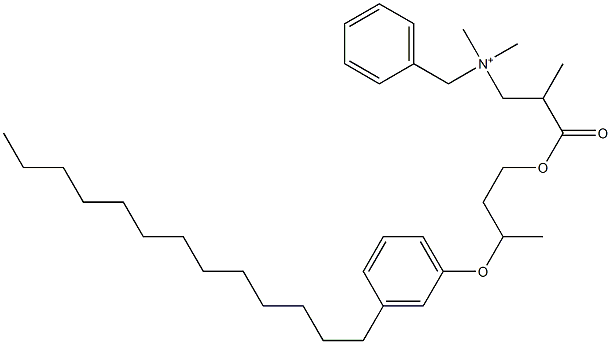 N,N-Dimethyl-N-benzyl-N-[2-[[3-(3-tridecylphenyloxy)butyl]oxycarbonyl]propyl]aminium 구조식 이미지