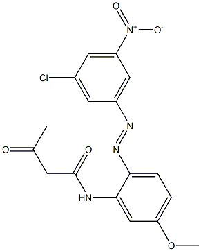 2-Acetyl-2'-(3-chloro-5-nitrophenylazo)-5'-methoxyacetanilide 구조식 이미지