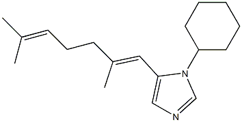 1-Cyclohexyl-5-[(E)-2,6-dimethyl-1,5-heptadienyl]-1H-imidazole 구조식 이미지